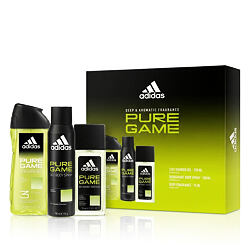 Adidas Pure Game DEO w sprayu 150 ml + DEO w szkle 75 ml + żel pod prysznic do ciała i włosów 250 ml