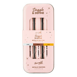 Barry M Dazzle & Define Metallic Crayons (Orchid Flower, White, Galactic Teal) 3 szt