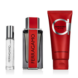 Ferragamo Ferragamo Red Leather EDP 100 ml + EDP MINI 10 ml + żel pod prysznic do ciała i włosów 100