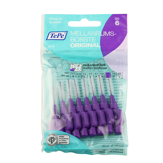 TePe Original szczoteczki międzyzębowe 6 fioletowe (1,1 mm) 8 szt