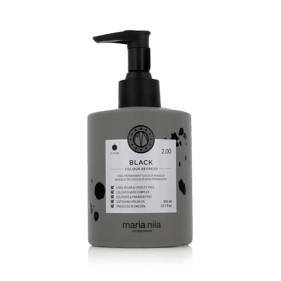 Maria Nila Colour Refresh odżywcza maska do włosów z pigmentami koloru Black 300 ml

