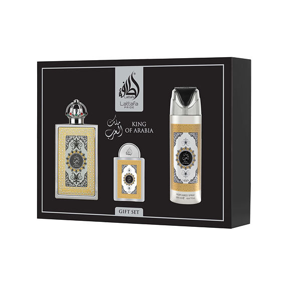 Lattafa Pride King Of Arabia EDP 100 ml + EDP 20 ml + DEO w sprayu 200 ml U