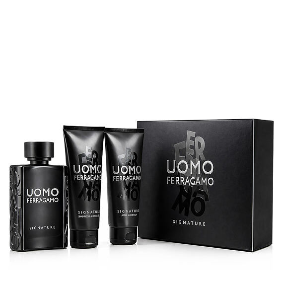 Ferragamo Uomo Signature EDP 100 ml + ASB 100 ml + Szampon i żel pod prysznic dla mężczyzn 100 ml M