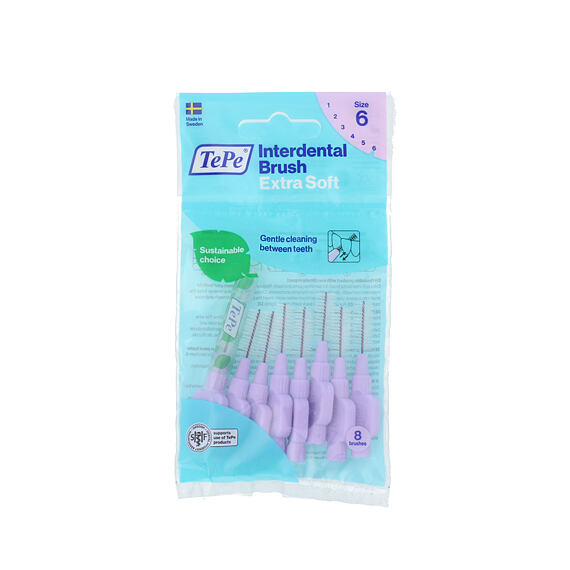 TePe Extra Soft szczoteczki międzyzębowe 6 fioletowe (1,1 mm) 8 szt