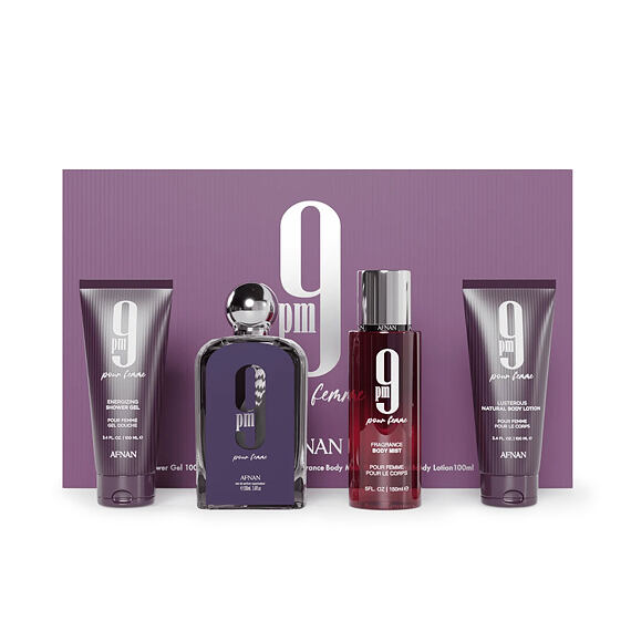Afnan 9pm pour Femme EDP 100 ml + spray do ciała 150 ml + BL 100 ml + SG 100 ml W