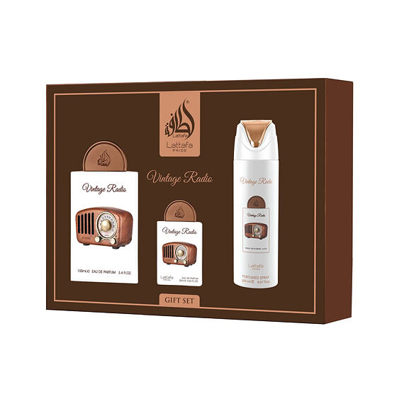 Lattafa Pride Vintage Radio EDP 100 ml + EDP 20 ml + spray do ciała 200 ml U