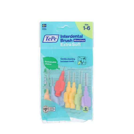 TePe Extra Soft szczoteczki międzyzębowe 1-6 Mix 8 szt