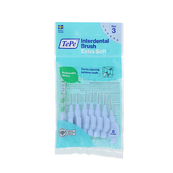 TePe Extra Soft szczoteczki międzyzębowe 3 niebieskie (0,6 mm) 8 szt