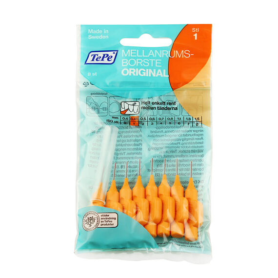 TePe Original szczoteczki międzyzębowe 1 pomarańczowe (0,45 mm) 8 szt