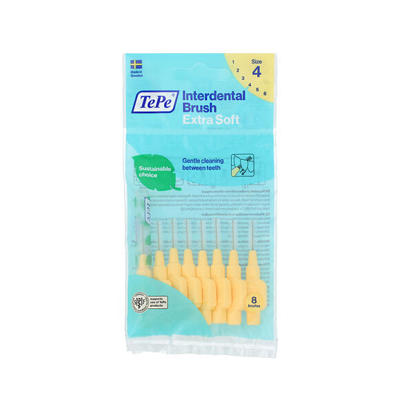 TePe Extra Soft szczoteczki międzyzębowe 4 żółte (0,7 mm) 8 szt