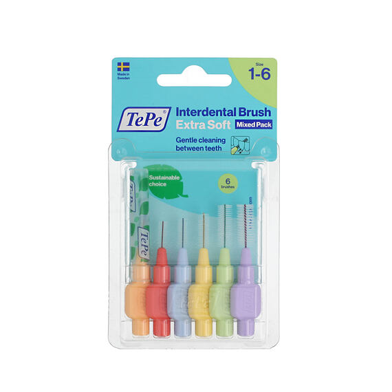TePe Extra Soft mezizubní kartáčky 1-6 Mix 6 szt