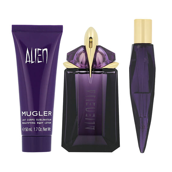 Mugler Alien EDP napełnialny 60 ml + EDP MINI flakon napełnialny 10 ml + BL 50 ml W