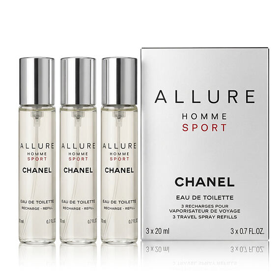 Chanel Allure Homme Sport EDT Zestaw podróżny: 2 wkłady po 20 ml + atomizer z wkładem 20 ml M