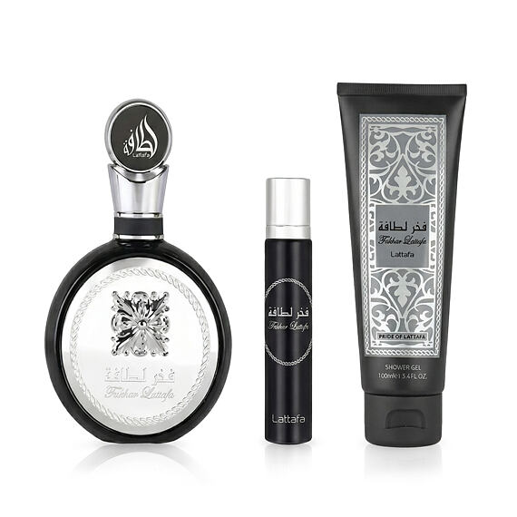 Lattafa Pride Fakhar Black EDP 100 ml + EDP MINI 12 ml + SG 100 ml M