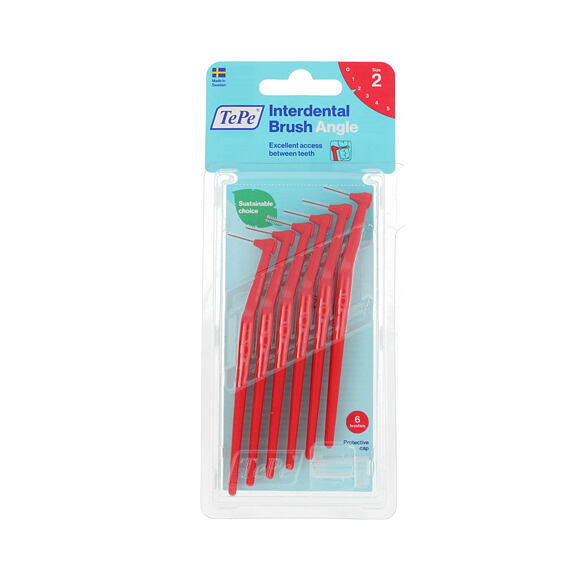 TePe Angle szczoteczki międzyzębowe 2 czerwone (0,5 mm) 6 szt
