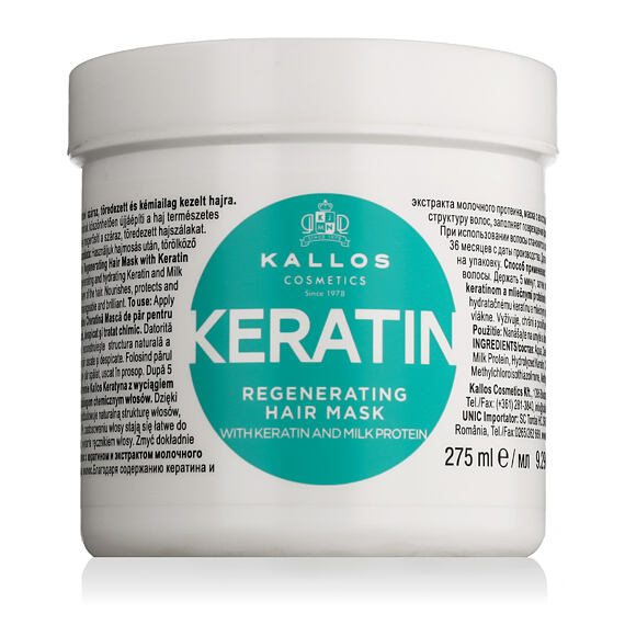 Kallos Keratin Hair Mask With Keratin And Milk Protein 275 ml