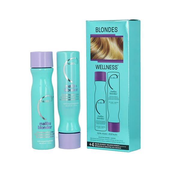 Malibu C Blondes Enhancing Wellness Collection Szampon 266 ml + Odżywka 266 ml + saszetka 4 × 5 g