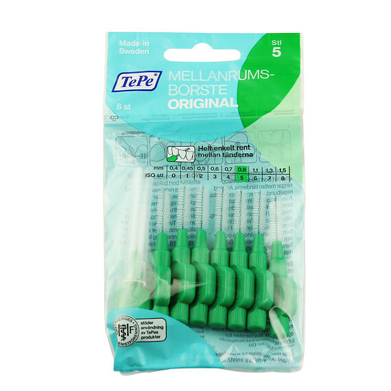 TePe Original szczoteczki międzyzębowe 5 zielone (0,8 mm) 8 szt
