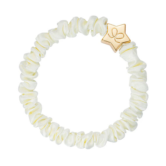 By Eloise London Gold Star Skinny Silk Scrunchie