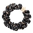 By Eloise London Gold Star Skinny Silk Scrunchie - Grey Leopard
