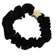 By Eloise London Gold Star Silk Scrunchie - Black