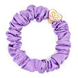 By Eloise London Gold Heart Silk Scrunchie - Lilac