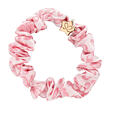 By Eloise London Gold Star Silk Scrunchie - Pink Leopard