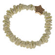 By Eloise London Gold Star Skinny Silk Scrunchie - Cream