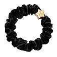 By Eloise London Gold Star Silk Scrunchie - Black